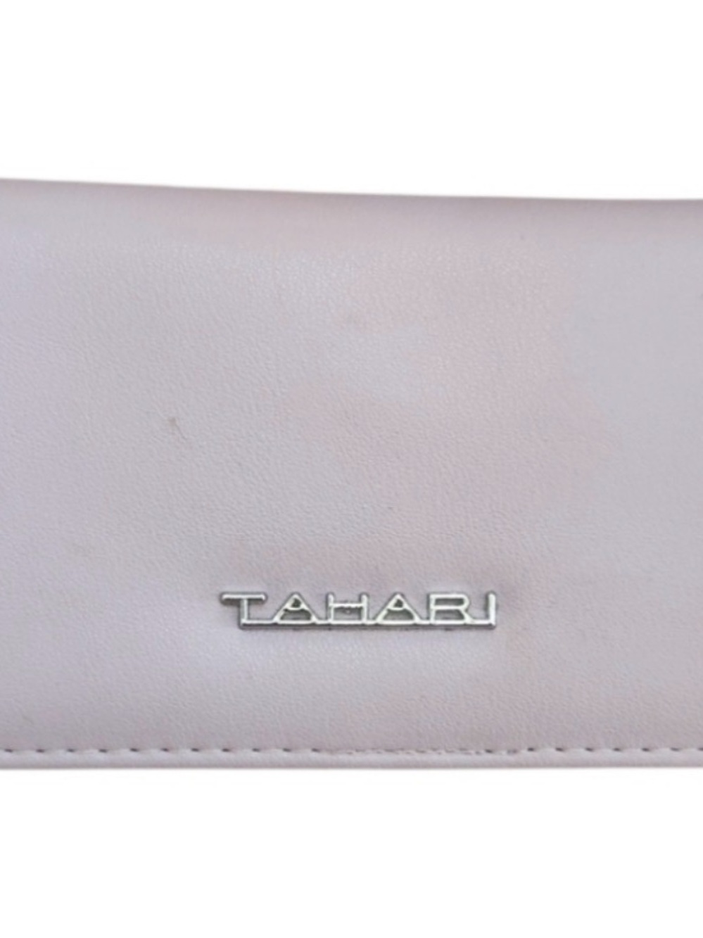 Tahari Pale Pink Leather Wallet with Silver Logo